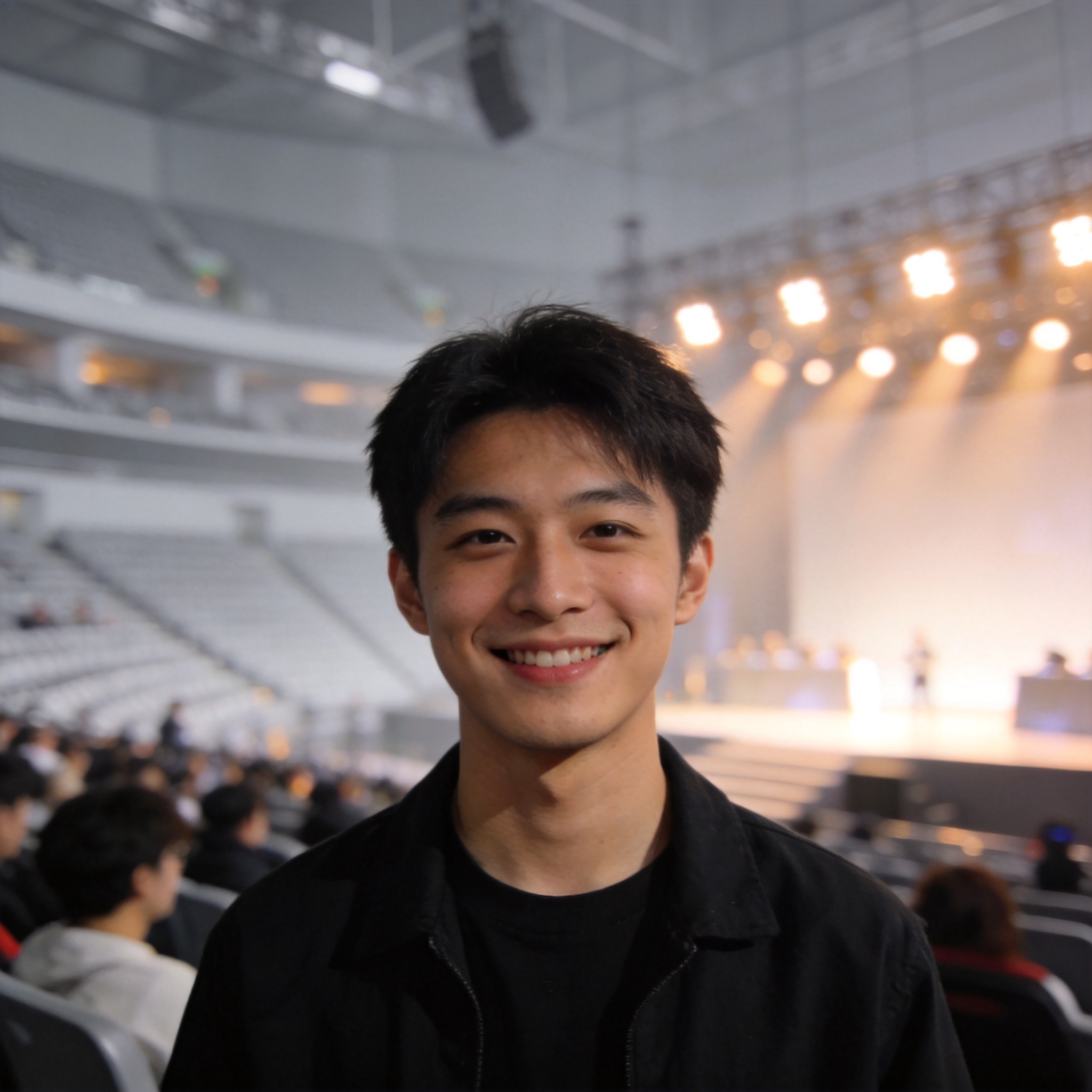 电竞赛事场馆内的观众席与舞台灯光